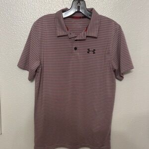 Under Armour Men's Polo Shirt - Red and Black Stripes